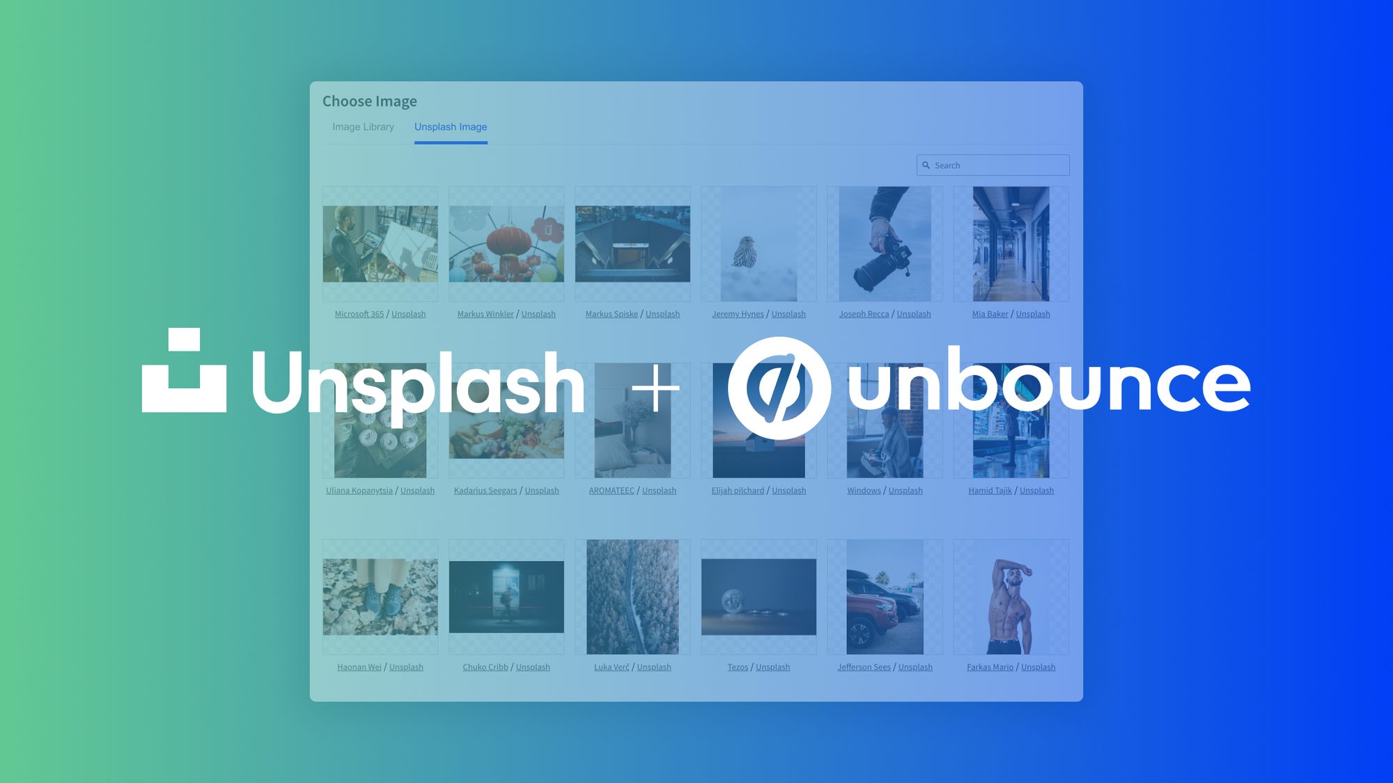 Unsplash + Unbounce